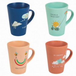 Villa D'Este Home Tivoli 'Be Positive', Set 4 Tazze 300 ml