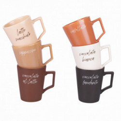 Villa D'Este Home Tivoli 'Shade of Chocolate', Set 6 Tazze colazione con manico 300 ml
