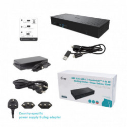 i-tec Universal USB 3.0/USB-C/Thunderbolt, Quattro 4K Display Docking Station + Power Delivery 100W