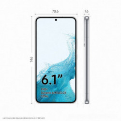 Samsung Galaxy S22 5G Display 6.1'' Dynamic AMOLED 2X, 4 fotocamere, RAM 8 GB, 256 GB, 3.700mAh, Phantom White