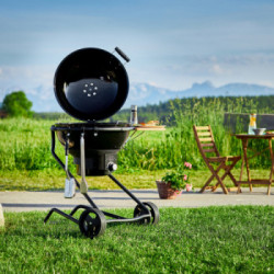 Rösle 25562 Air F60 Charcoal Kettle, Barbecue a Carbonella, Griglia da 60 cm NERO Vario+ IN OMAGGIO COPERTURA