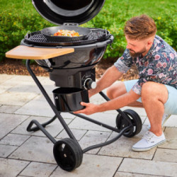 Rösle 25562 Air F60 Charcoal Kettle, Barbecue a Carbonella, Griglia da 60 cm NERO Vario+ IN OMAGGIO COPERTURA