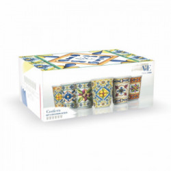 Villa D'Este Home Tivoli 'Costiera', Set 6 bicchieri acqua in ceramica 340 ml