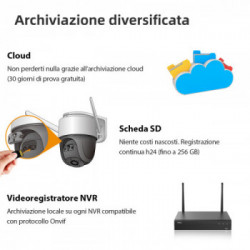 IMOU Cruiser 4MP - Speed Dome WIFI 1440P, Rotazione 355°, IP66, Visione notturna a colori 30m, Sirena e microfono