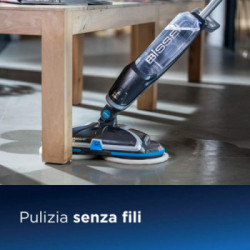 Bissell 2240N Spinwave Cordless Lavapavimenti con Mop Rotanti, Fino a 20 Minuti, 0,83 Lt.
