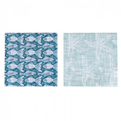 Villa D'Este Home Tivoli 'Cozumel', Set 2 Sottopentola quadrati in ceramica 16x16 cm