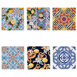 Villa D'Este Home Tivoli 'Italian Beauty', Set 6 Sottopentola quadrati 16x16 cm in ceramica