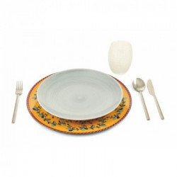 Villa D'Este Home Tivoli 'Sicilia', Set 6 Sottopiatti Ø 33 cm, in plastica