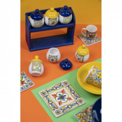 Villa D'Este Home Tivoli 'Costiera', Set 6 Sottopentola quadrati 16x16 cm