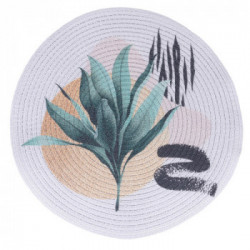 Villa D'Este Home Tivoli 'Savana', Set 6 Tovagliette tonde decoro tropicale