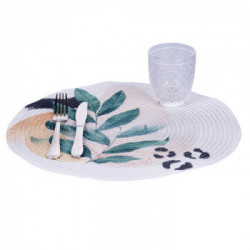 Villa D'Este Home Tivoli 'Savana', Set 6 Tovagliette tonde decoro tropicale