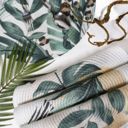Villa D'Este Home Tivoli 'Savana', Set 6 Tovagliette tonde decoro tropicale