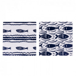 Villa D'Este Home Tivoli 'Tulum', Set 2 Sottopentola quadrati 16x16 cm in ceramica