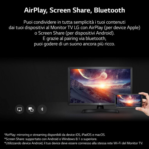 LG 24TQ520S Monitor Smart TV 24 pollici HD...