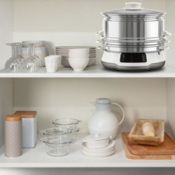 Tefal Convenient Series Deluxe VC502D10 pentola a vapore 3 cestello/i Superficie piana 900 W Acciaio inossidabile, Bianco