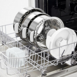 Tefal Convenient Series Deluxe VC502D10 pentola a vapore 3 cestello/i Superficie piana 900 W Acciaio inossidabile, Bianco