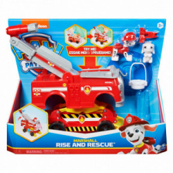 PAW Patrol , veicolo trasformabile Rise and Rescue con personaggio Chase o Marshall e accessori, giocattoli per bambini dai 3