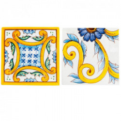 Villa D'Este Home Tivoli 'Le Riggiole', Set 6 Piatti Piani Quadrati 30 x 30 cm