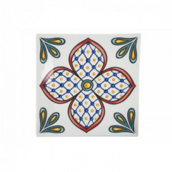 Villa D'Este Home Tivoli 'Barrio', Set 6 Piatti Piani Quadrati 30 x 30 cm in Porcellana