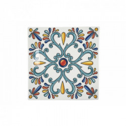 Villa D'Este Home Tivoli 'Barrio', Set 6 Piatti Piani Quadrati 30 x 30 cm in Porcellana