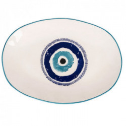 Villa D'Este Home Tivoli 'Occhio Marino Blu', Piatto ovale piano 37,5 cm