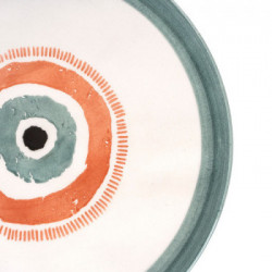 Villa D'Este Home Tivoli 'Occhio Marino Arancio', Set 4 Piatti tondi Ø 32 cm