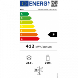 Beko GN163130PTN - Frigorifero Side by Side, Total NoFrost, 580 Litri, Classe F, 179 x 91 x 70.5 cm