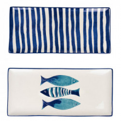 Villa D'Este Home Tivoli 'Kos', Set 2 Piatti rettangolari 36 cm in dolomite 