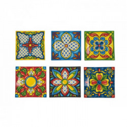 Villa D'Este Home Tivoli 'Rivera Maya', Set 6 Piatti piani quadrati 30x30 cm 