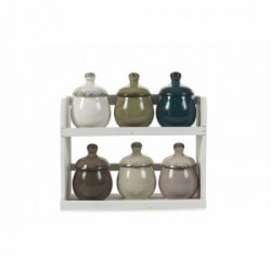 Villa D'Este Home Tivoli 'Baita Stones', Set 6 Barattolini con stand