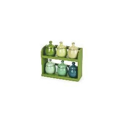 Villa D'Este Home Tivoli 'Baita Greenery', Set 6 Barattolini con stand