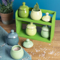 Villa D'Este Home Tivoli 'Baita Greenery', Set 6 Barattolini con stand