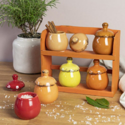 Villa D'Este Home Tivoli 'Baita Sunset', Set 6 Barattolini con stand