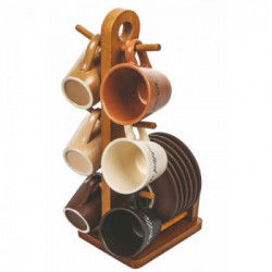 Villa D'Este Home Tivoli' Shades of Chocolate', Set 6 tazzine caffè con stand