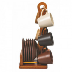 Villa D'Este Home Tivoli' Shades of Chocolate', Set 6 tazzine caffè con stand