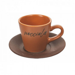 Villa D'Este Home Tivoli' Shades of Chocolate', Set 6 tazzine caffè con stand