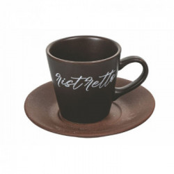 Villa D'Este Home Tivoli' Shades of Chocolate', Set 6 tazzine caffè con stand