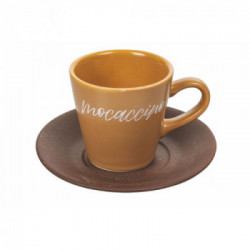 Villa D'Este Home Tivoli' Shades of Chocolate', Set 6 tazzine caffè con stand