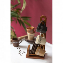 Villa D'Este Home Tivoli' Shades of Chocolate', Set 6 tazzine caffè con stand