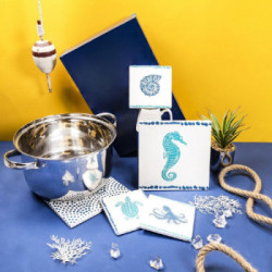 Villa D'Este Home Tivoli 'Cote d'Azur', Set 6 Sottopentola quadrato in ceramica