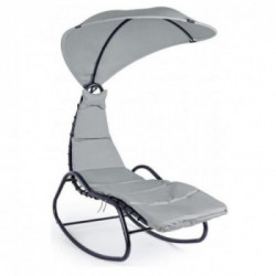 Bizzotto Yes Everyday Baffin Sedia a Dondolo, Chaise Longue, con Cuscino e Parasole, 80x160x195 cm