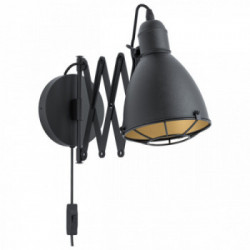 Eglo TREBURLEY Applique Struttura in Metallo, Finitura Nero, Oro 15,5x65xh20 cm