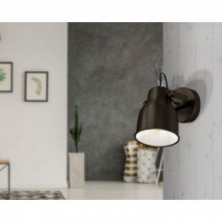 Eglo MITCHLEY Faretto Struttura in Metallo, Finitura Bronzo Scuro, Crema 12,5xh19 cm, Lampadina non Incl.