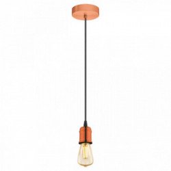 Eglo YORTH Lampada a Sospensione Struttura in Metallo, Finitura Rame Spazzolato Ø10xh200 cm, Lampadina non Incl.