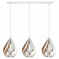 Eglo CARLTON 1 Lampada a Sospensione Struttura in metallo, Finitura Bianco, Oro 80,5x20,5xh110 cm, Lampadina non Incl.