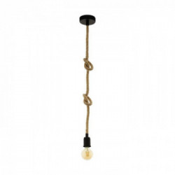 Eglo RAMPSIDE Lampada a Sospensione Struttura in metallo, Finitura Nero Ø11xh138 cm, Lampadina non Incl.