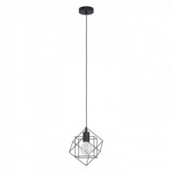 Eglo STRAITON Lampada a Sospensione Struttura in metallo, Finitura Nero 24 x 20,5xh110 cm, Lampadina non Incl.