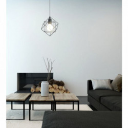 Eglo STRAITON Lampada a Sospensione Struttura in metallo, Finitura Nero 24 x 20,5xh110 cm, Lampadina non Incl.
