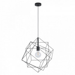 Eglo STRAITON Lampada a Sospensione Struttura in metallo, Finitura Nero Ø51,5xh110 cm, Lampadina non Incl.