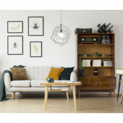 Eglo STRAITON Lampada a Sospensione Struttura in metallo, Finitura Nero Ø51,5xh110 cm, Lampadina non Incl.